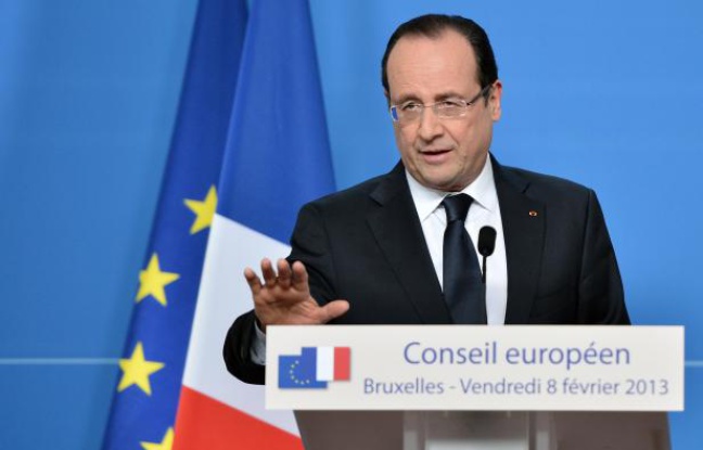 François Hollande lors de la conférence de presse organisée à l'issue du Conseil européen du vendredi 8 février 2013. François Hollande lors de la conférence de presse organisée à l'issue du Conseil européen du vendredi 8 février 2013.