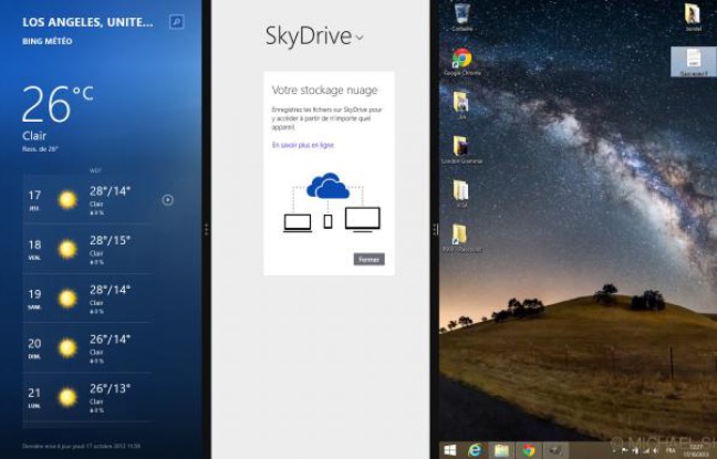 Le mode multi-fenêtres a été revu dans Windows 8.1. Le mode multi-fenêtres a été revu dans Windows 8.1.