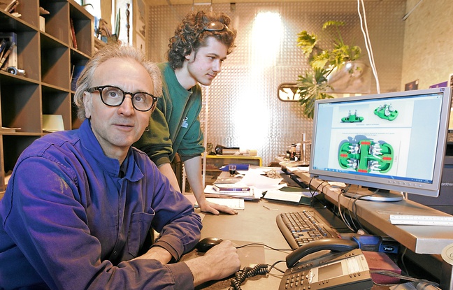 Hubert Haberbusch avec un stagiaire. Dix personnes ont planché sur le projet. Hubert Haberbusch avec un stagiaire. Dix personnes ont planché sur le projet.
