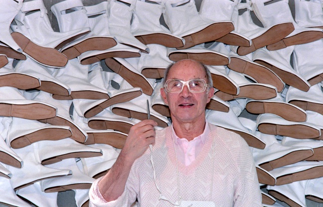 André Courrèges, le 1er mars 1987. André Courrèges, le 1er mars 1987.
