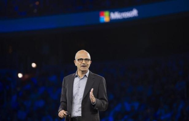 The Microsoft executive Satya Nadella, during a conf XE9 & #; xE0 Conference & #; Washington July 16, 2014