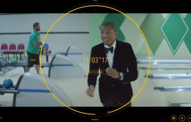 Pharrell Williams dans le clip de 24 heures d'"Happy", réalisé par le duo français de We are from LA. Pharrell Williams dans le clip de 24 heures d'"Happy", réalisé par le duo français de We are from LA.