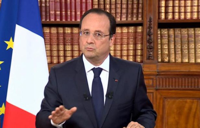 Capture d'écran - le président français Francois Hollande s'adressant à la nation sur les chaînes de télévision depuis l'Elysée, le 26 mai 2014, au lendemain des élections européennes Capture d'écran - le président français Francois Hollande s'adressant à la nation sur les chaînes de télévision depuis l'Elysée, le 26 mai 2014, au lendemain des élections européennes