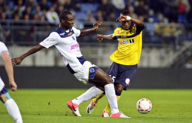 Le Troyen Fabrice Nsakala, le 22 septembre 2012, à Sochaux. Le Troyen Fabrice Nsakala, le 22 septembre 2012, à Sochaux.