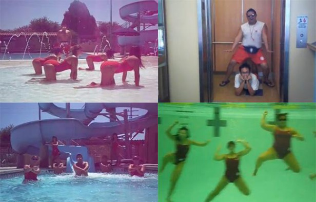 Captures d'écran de la vidéo «Lifeguard Style», hommage à «Gangnam Style» qui a coûté leur job à 14 secouristes californiens. Captures d'écran de la vidéo «Lifeguard Style», hommage à «Gangnam Style» qui a coûté leur job à 14 secouristes californiens.