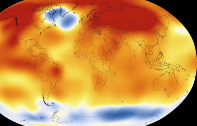 Illustration fournie le 20 janvier 2016 par la NASA montrant le réchauffement climatique dans le monde Illustration fournie le 20 janvier 2016 par la NASA montrant le réchauffement climatique dans le monde