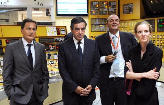 Eric Besson, François Fillon et Nathalie Kosciusko-Morizet en visite à la centrale nucléaire de Bugey (Ain), le 29 août 2011. Eric Besson, François Fillon et Nathalie Kosciusko-Morizet en visite à la centrale nucléaire de Bugey (Ain), le 29 août 2011.