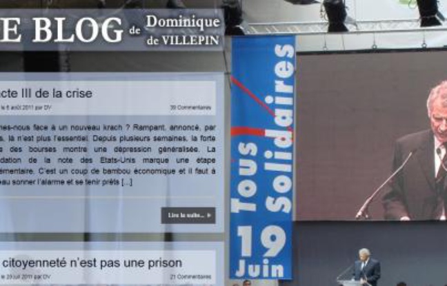 capture d'écran du site internet de Dominique de Villepin. capture d'écran du site internet de Dominique de Villepin.