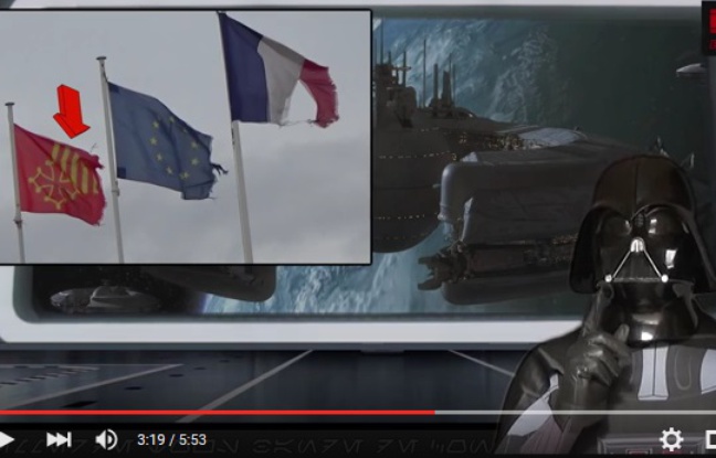 Un faux Dark Vador s'en prend dans des vidéos à la municipalité de Pezens, dans l'Aude. Un faux Dark Vador s'en prend dans des vidéos à la municipalité de Pezens, dans l'Aude.