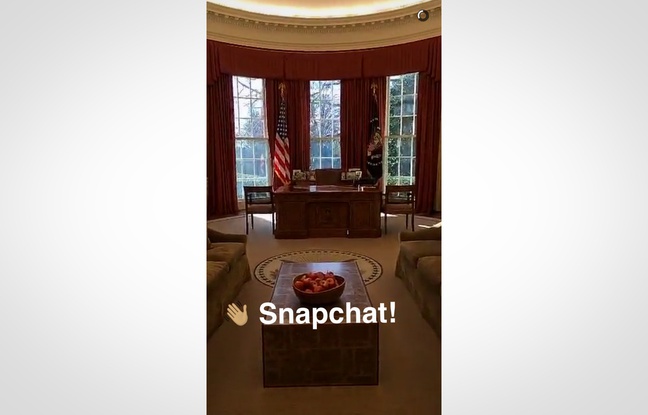 Le premier «snap» publié par la Maison Blanche sur Snapchat. Le premier «snap» publié par la Maison Blanche sur Snapchat.