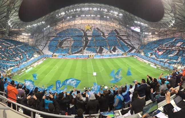 Le tifo géant du Stade Vélodrome avant OM-PSG, le 5 avril 2015.