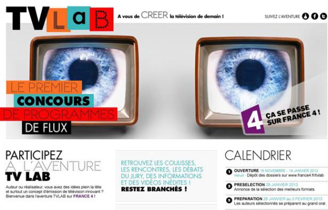 Page d'accueil du site de TV Lab. Page d'accueil du site de TV Lab.