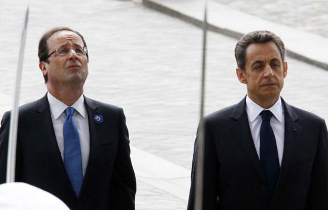François Hollande et Nicolas Sarkozy lors des cérémonies du 8 mai 2012. François Hollande et Nicolas Sarkozy lors des cérémonies du 8 mai 2012.