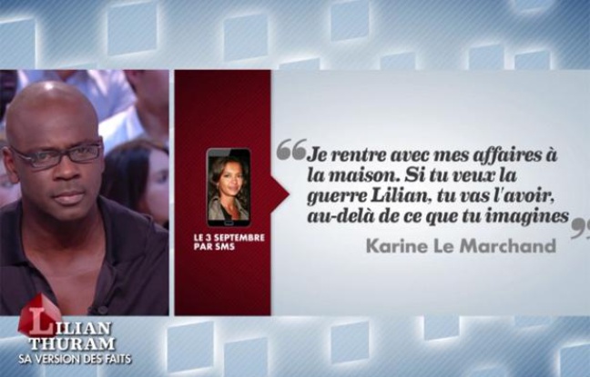 Lilian Thuram règle ses comptes avec Karine Le Marchand dans «Le Grand Journal» de Canal+, jeudi 17 octobre 2013. Lilian Thuram règle ses comptes avec Karine Le Marchand dans «Le Grand Journal» de Canal+, jeudi 17 octobre 2013.