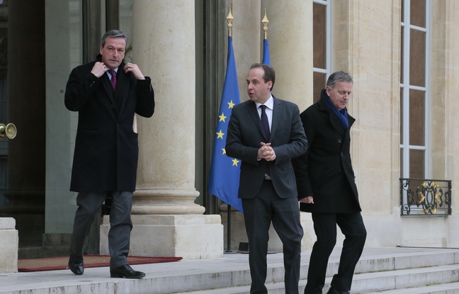 Philippe Vigier, Jean-Christophe Lagarde et François Zocchetto, le 22 janvier 2016. Philippe Vigier, Jean-Christophe Lagarde et François Zocchetto, le 22 janvier 2016.