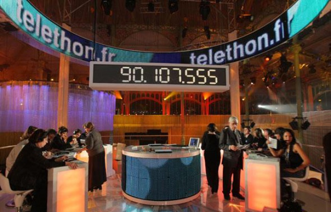 Le Téléthon 2009 a recueilli 90.107.555 euros de promesses de dons. Le Téléthon 2009 a recueilli 90.107.555 euros de promesses de dons.