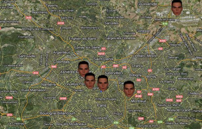 Carte de la cavale de Luka Rocco Magnotta en France. Carte de la cavale de Luka Rocco Magnotta en France.