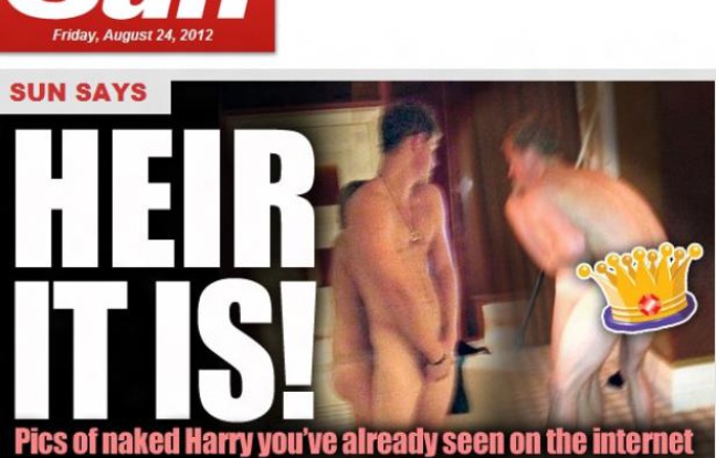 Les photos d'Harry, Prince de Galles, publiées par le «Sun» le 24 août 2012. Les photos d'Harry, Prince de Galles, publiées par le «Sun» le 24 août 2012.