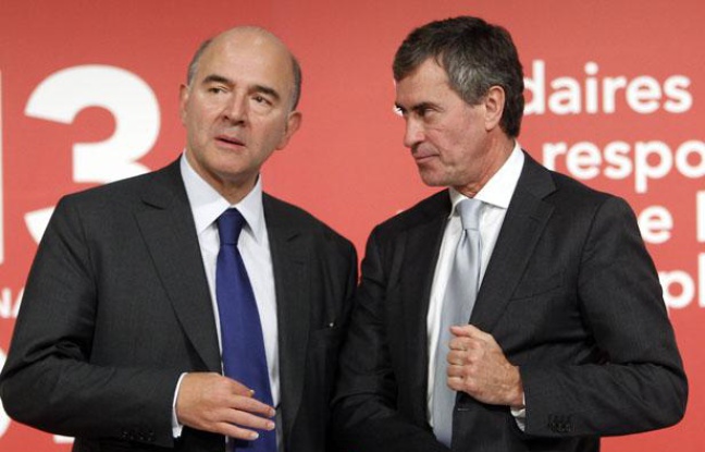 Pierre Moscovici et Jérôme Cahuzac lors de la présention du projet de loi de finances 2013 le 28 septembre 2012. Pierre Moscovici et Jérôme Cahuzac lors de la présention du projet de loi de finances 2013 le 28 septembre 2012.
