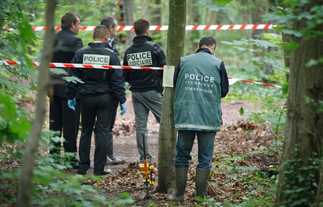 Vincennes le 18 juin 2012. Recherches de restes humains par la police judiciaire et la police scientifique dans le bois de Vincennes.