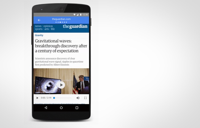 Exemple des pages mobiles accélérées AMP de Google. Exemple des pages mobiles accélérées AMP de Google.