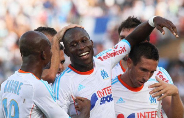L'OM fête le deuxième but de Rod Fanni face à Sochaux, le 20 août 2012, au stade Vélodrome. L'OM fête le deuxième but de Rod Fanni face à Sochaux, le 20 août 2012, au stade Vélodrome.