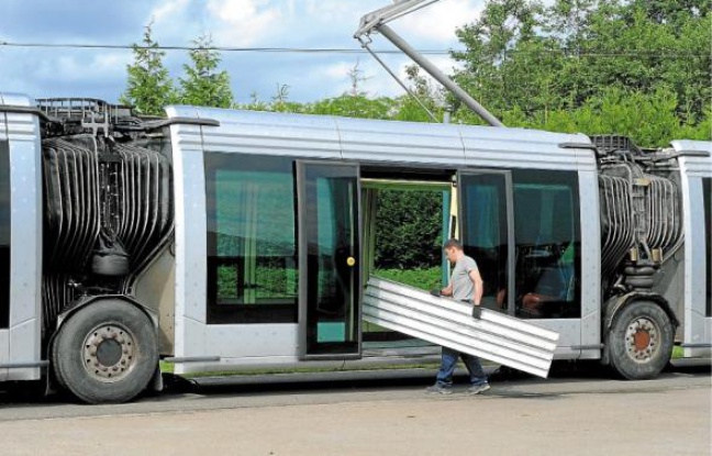 Les trams sur pneus fabriqués à Duppigheim seront estampillés Alstom. Les trams sur pneus fabriqués à Duppigheim seront estampillés Alstom.
