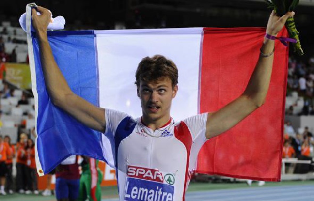 Le sprinteur français Christophe Lemaître vainqueur de la médaille d'or du 100 m lors des Championnats d'Europe de Barcelone le 28 juillet 2010. Le sprinteur français Christophe Lemaître vainqueur de la médaille d'or du 100 m lors des Championnats d'Europe de Barcelone le 28 juillet 2010.