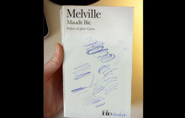 Moby Dick ou "Maudit Bic"? Une des couvertures détournées par Clémentine Mélois. Moby Dick ou "Maudit Bic"? Une des couvertures détournées par Clémentine Mélois.