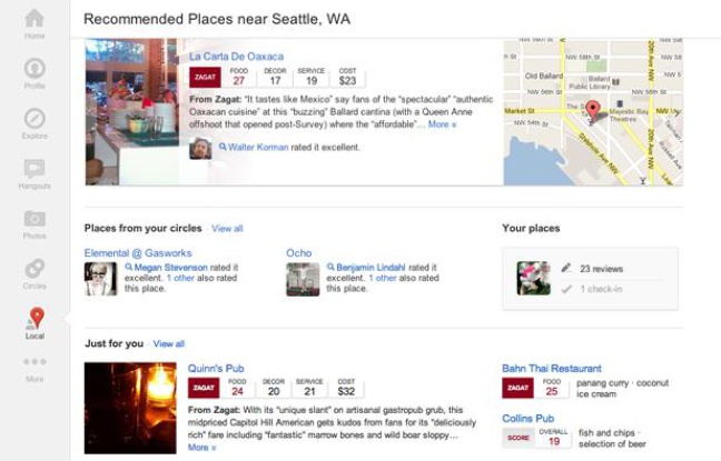 L'interface de Google+ Social. L'interface de Google+ Social.