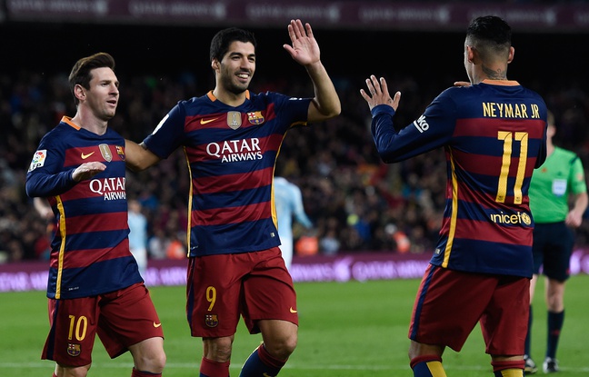 Lionel Messi, Luis Suarez et Neymar, le 14 février 2016, au Camp Nou. Lionel Messi, Luis Suarez et Neymar, le 14 février 2016, au Camp Nou.