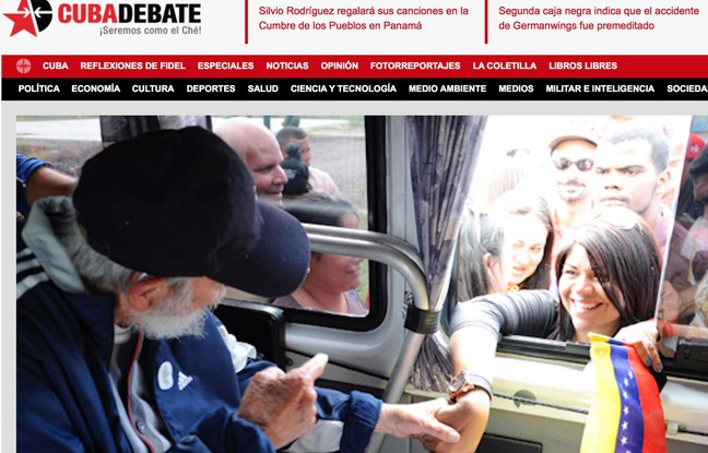Capture d'écran du site de Granma, le 4 avril 2015. Capture d'écran du site de Granma, le 4 avril 2015.