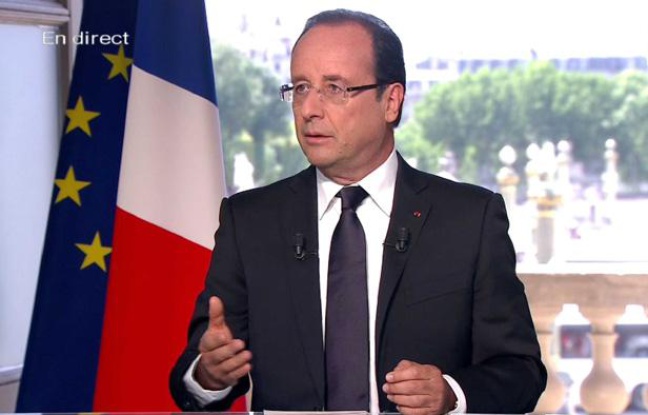 François Hollande, lors de l'interview du 14 juillet 2012 François Hollande, lors de l'interview du 14 juillet 2012