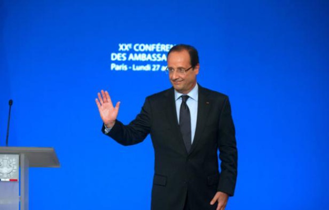 François Hollande, lors de la conférence des ambassadeurs à Paris, le 27 août. François Hollande, lors de la conférence des ambassadeurs à Paris, le 27 août.