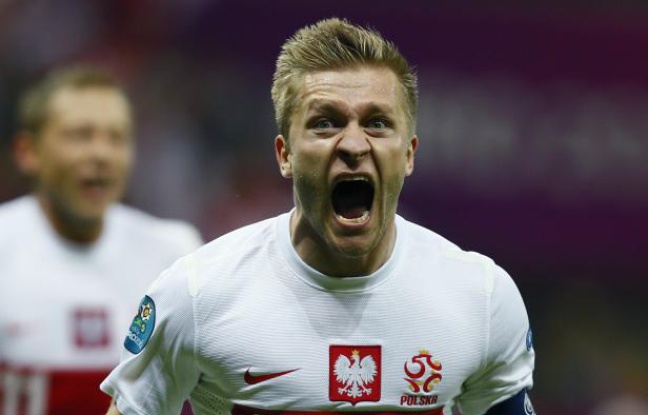 Jakub Blaszczykowski après son but contre la Russie, le 12 juin 2012 à Varsovie. Jakub Blaszczykowski après son but contre la Russie, le 12 juin 2012 à Varsovie.