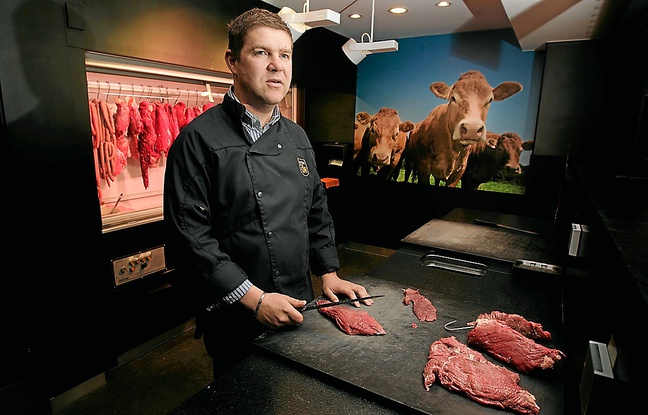 Laurent Rigaud, dans sa boucherie, à Wambrechies. Laurent Rigaud, dans sa boucherie, à Wambrechies.