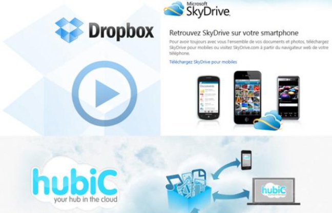 Différents services de stockage de fichiers en ligne («cloud»). Différents services de stockage de fichiers en ligne («cloud»).