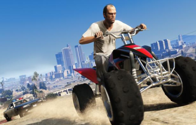Scène de poursuite dans «Grand Theft Auto 5». Scène de poursuite dans «Grand Theft Auto 5».