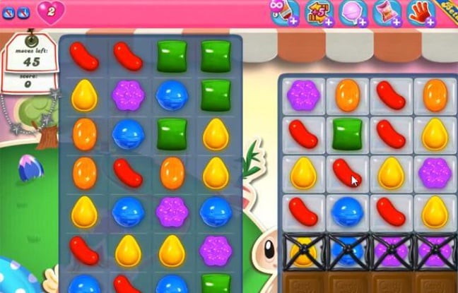 Une partie de «Candy Crush», jeu social très populaire sur Facebook et sur mobile. Une partie de «Candy Crush», jeu social très populaire sur Facebook et sur mobile.