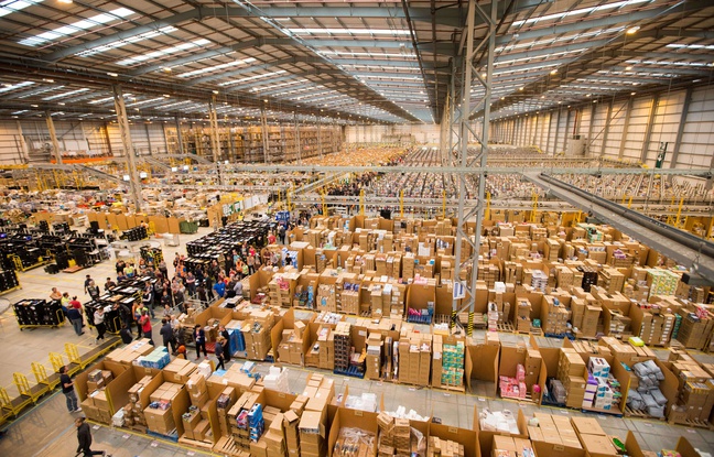 Illustration: un entrepôt d'Amazon. Illustration: un entrepôt d'Amazon.