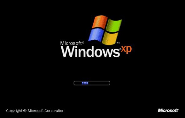 L'écran de démarrage de Windows XP. L'écran de démarrage de Windows XP.