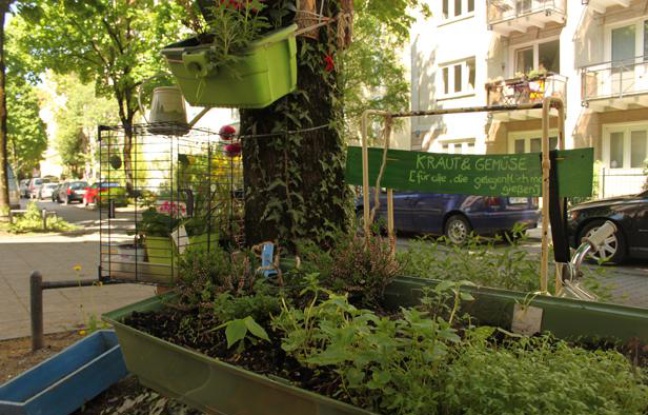 Un jardin improvisé dans une rue du centre de Munich, le 8 mai 2013. Un jardin improvisé dans une rue du centre de Munich, le 8 mai 2013.