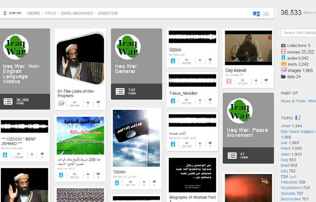Capture d'écran du site archive.org qui héberge de nombreux contenus djihadiste. Capture d'écran du site archive.org qui héberge de nombreux contenus djihadiste.