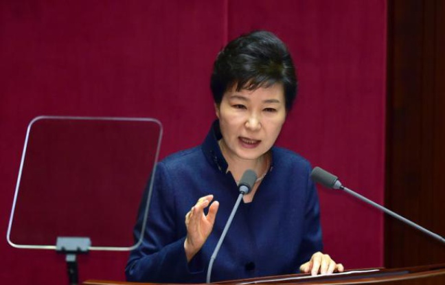 La présidente sud-coréenne Park Geun-Hye, le 16 février 2016 à Séoul La présidente sud-coréenne Park Geun-Hye, le 16 février 2016 à Séoul