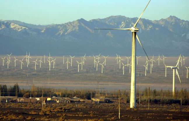 Des éoliennes à Dabancheng, en Chine. Des éoliennes à Dabancheng, en Chine.