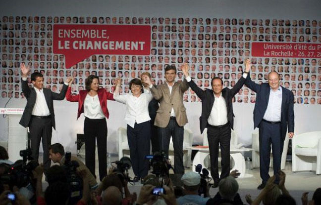 Les 6 candidats aux primaires socialistes, à La Rochelle en août 2011. Les 6 candidats aux primaires socialistes, à La Rochelle en août 2011.