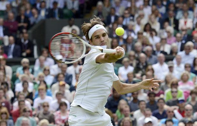 Le Suisse Roger Federer, le 4 juillet 2012, à Wimbledon. Le Suisse Roger Federer, le 4 juillet 2012, à Wimbledon.