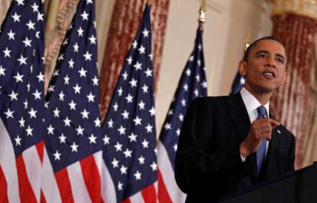 Barack Obama, le 19 mai, lors d'un discours au département d'Etat. Barack Obama, le 19 mai, lors d'un discours au département d'Etat.
