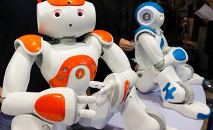Illustrations / Salon INNOROBOT de Lyon, salon de la robotique . Ici, le robot NAO. Le 19 mars 2013. CYRIL VILLEMAIN/20 MINUTES