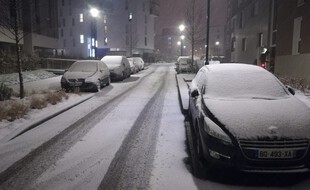Illustration des chutes de neige ici dans la région de Rennes, le 9 février 2021.